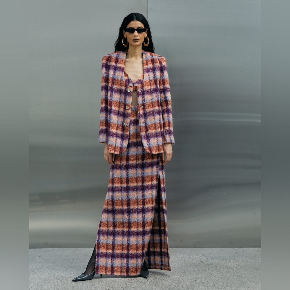 《 Loéil 》 Limited Edition Alpaca Plaid Blazer